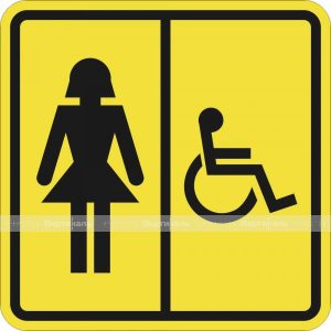 Тактильная табличка - Женский санузел с отдельно выделенной кабиной для инвалидов
