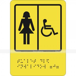 Тактильный указатель женского общественного туалета с отдельно выделенной кабиной для инвалидов ГОСТ 52131
